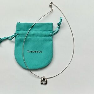 Tiffany & Co. Silver Open Cross Square Silver Necklace